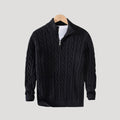 Men's Wool Cable-Knit Half-Zip Sweater – Casual, Office