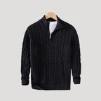 Men's Wool Cable-Knit Half-Zip Sweater – Casual, Office