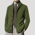 Men's Wool Cardigan with Shawl Collar – Elegant Winter Jacket, Stylish Layering