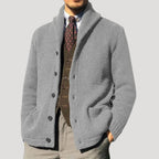 Men's Wool Cardigan with Shawl Collar – Elegant Winter Jacket, Stylish Layering