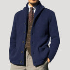 Men's Wool Cardigan with Shawl Collar – Elegant Winter Jacket, Stylish Layering