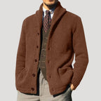 Men's Wool Cardigan with Shawl Collar – Elegant Winter Jacket, Stylish Layering