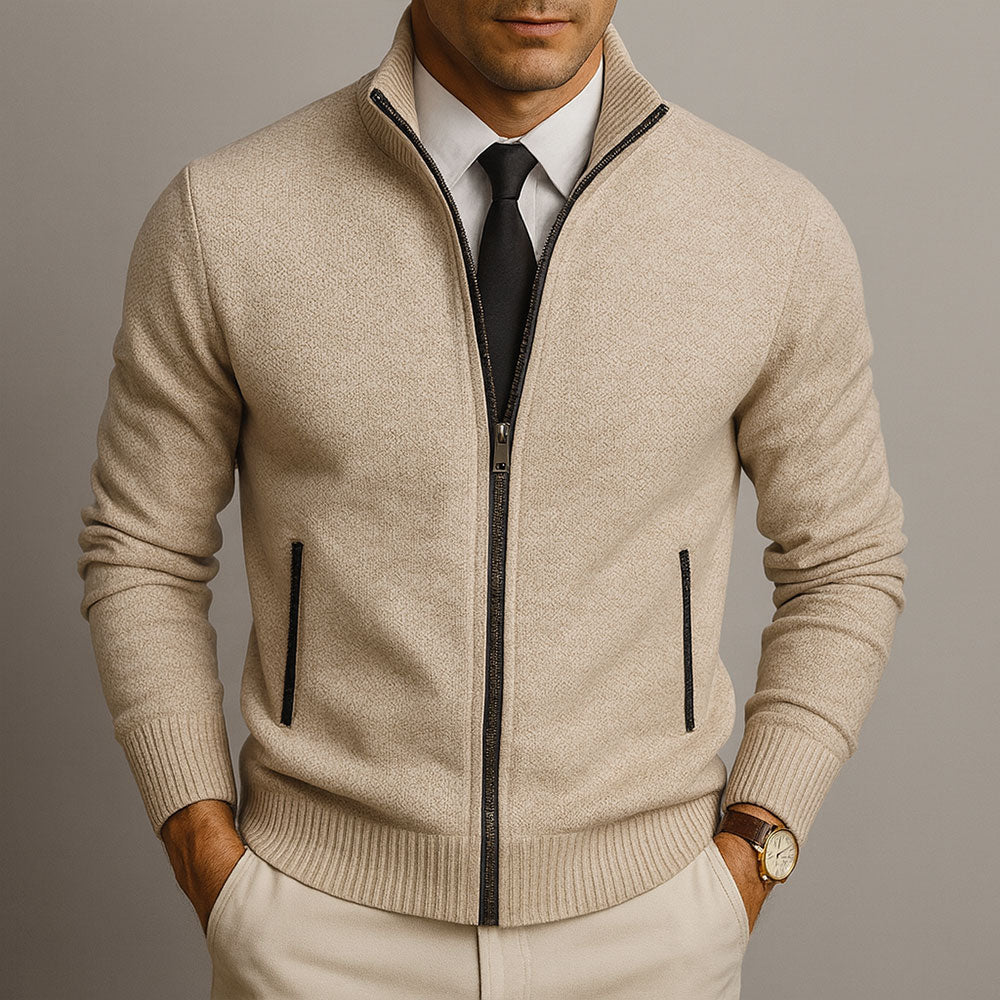 Men's Zip Front Cardigan | Long Sleeve Knit – Casual, Everyday Wear