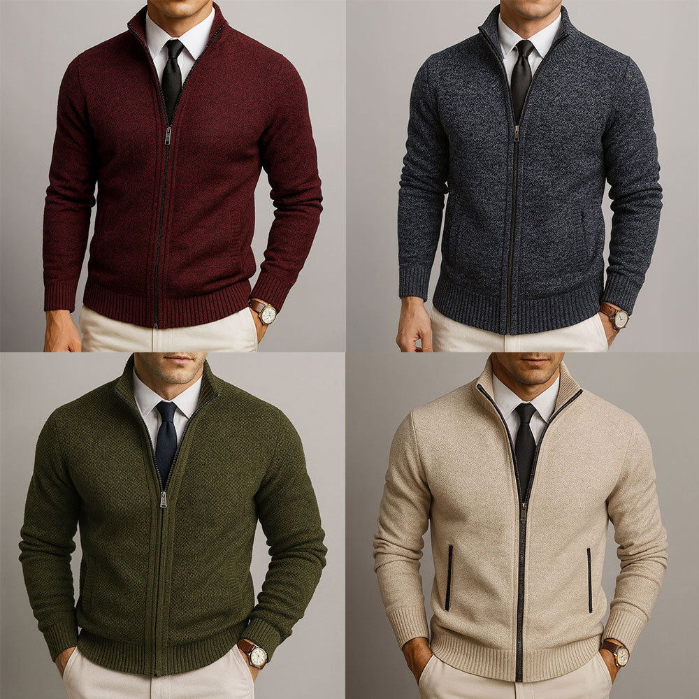 Men's Zip Front Cardigan | Long Sleeve Knit – Casual, Everyday Wear