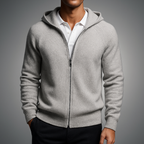 Men's Zip Sweater - Elegant Knit for Business, Casual Wear