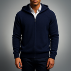Men's Zip Sweater - Elegant Knit for Business, Casual Wear