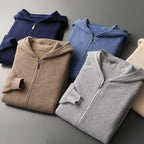 Men's Zip Sweater - Elegant Knit for Business, Casual Wear