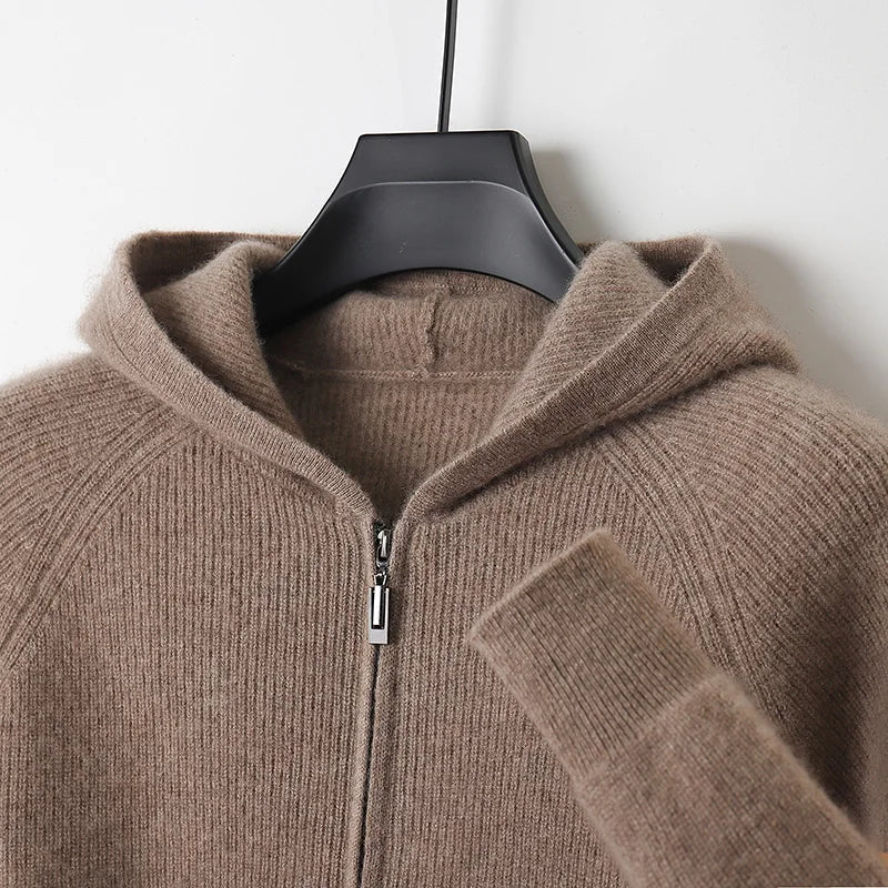 Men's Zip Sweater - Elegant Knit for Business, Casual Wear