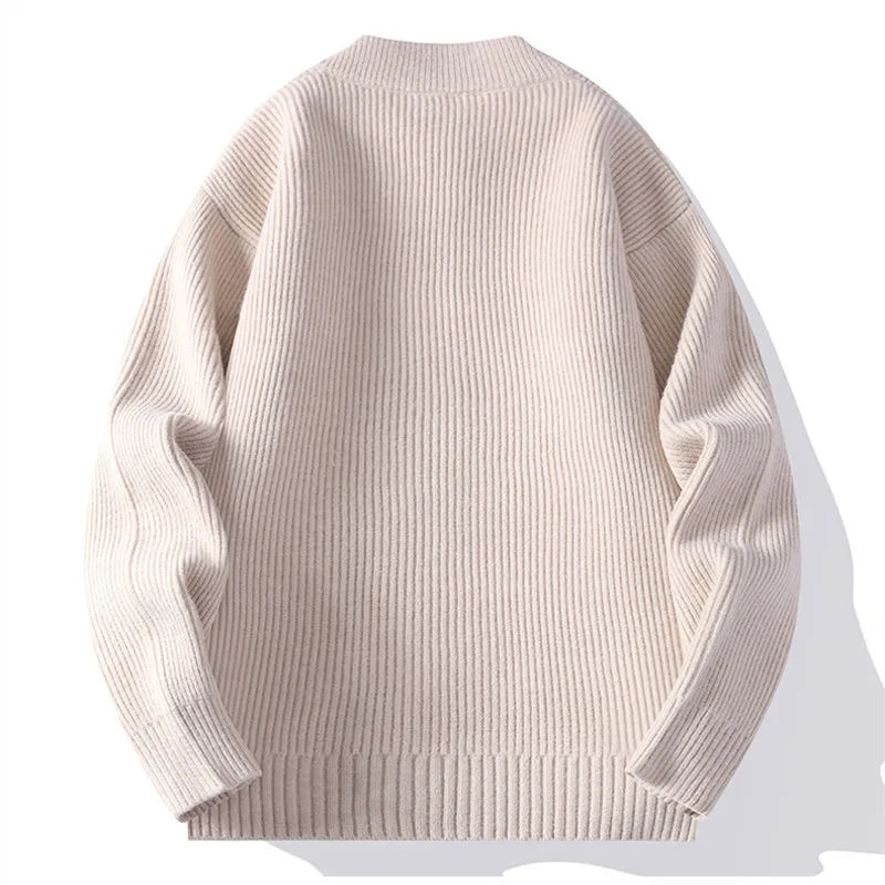 Men's Zip-Up Cardigan - Textured Ribbed Knit Design – Casual, Everyday Wear
