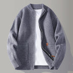 Men's Zip-Up Cardigan - Textured Ribbed Knit Design – Casual, Everyday Wear
