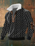 Men's Zip-Up Knit Sweater with High Fur Collar – Casual, Winter Wear
