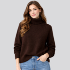 Merino Wool Turtleneck Sweater for Women – Casual Wear, Office Style