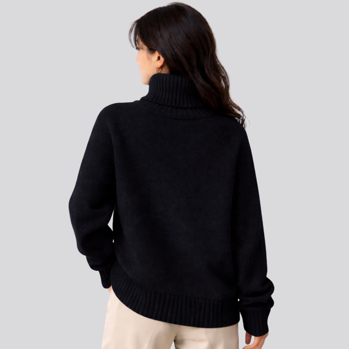 Merino Wool Turtleneck Sweater for Women – Casual Wear, Office Style