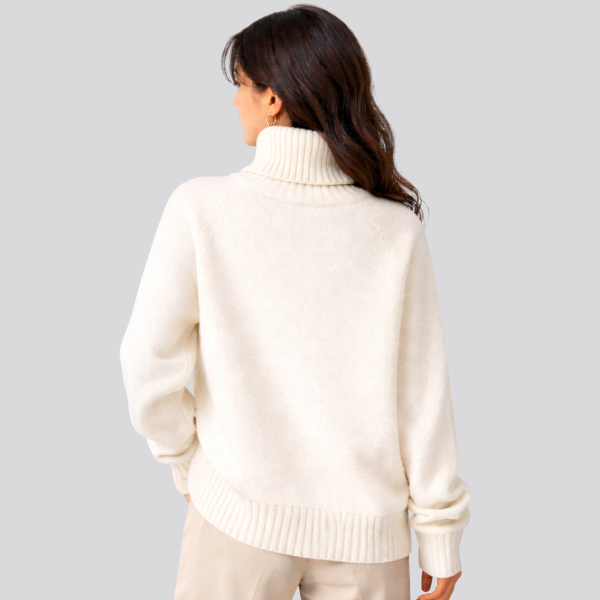 Merino Wool Turtleneck Sweater for Women – Casual Wear, Office Style