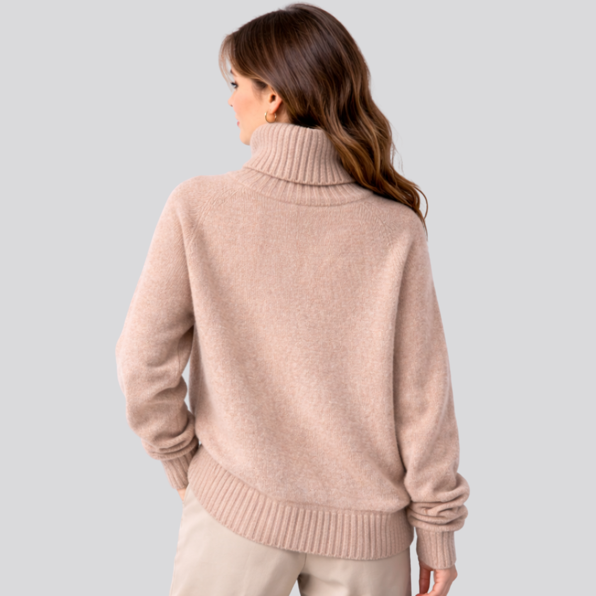 Merino Wool Turtleneck Sweater for Women – Casual Wear, Office Style