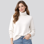 Merino Wool Turtleneck Sweater for Women – Casual Wear, Office Style