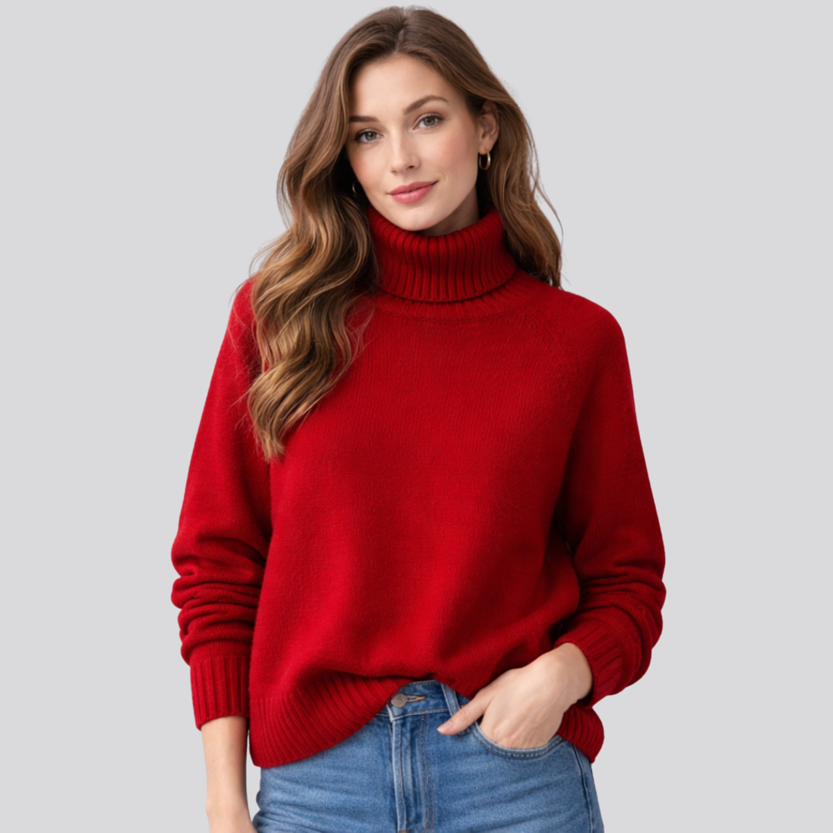 Merino Wool Turtleneck Sweater for Women – Casual Wear, Office Style