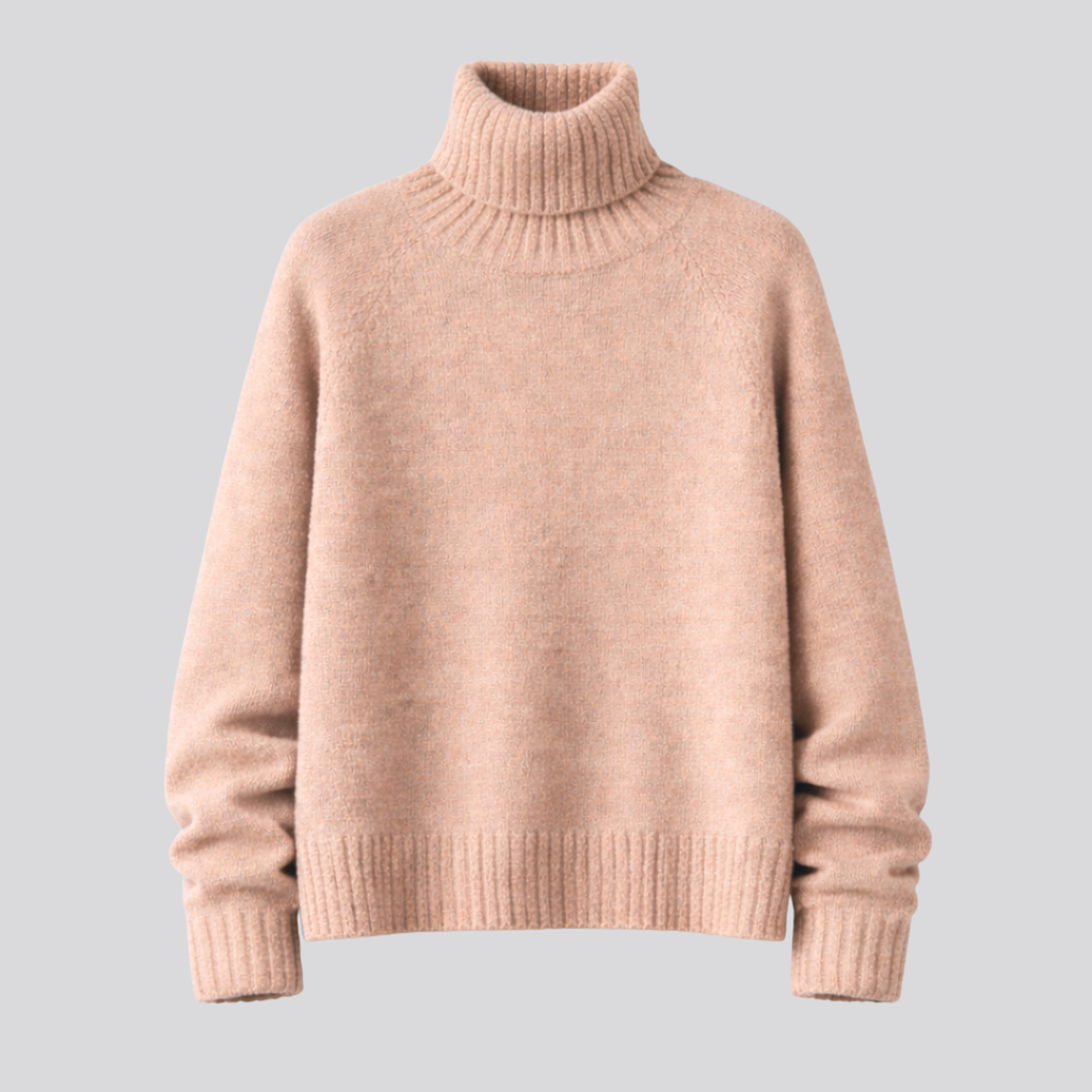 Merino Wool Turtleneck Sweater for Women – Casual Wear, Office Style