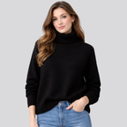 Merino Wool Turtleneck Sweater for Women – Casual Wear, Office Style
