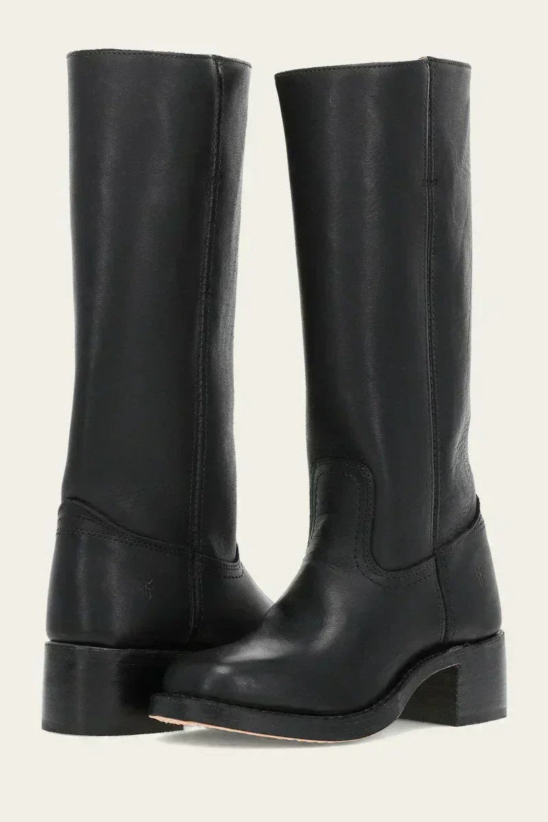 Mid Calf Block Heel Closed Toe Boots for Women – Casual, Office