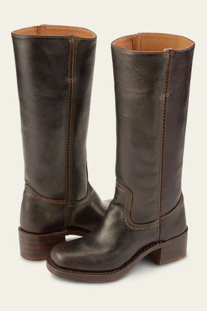 Mid Calf Block Heel Closed Toe Boots for Women – Casual, Office
