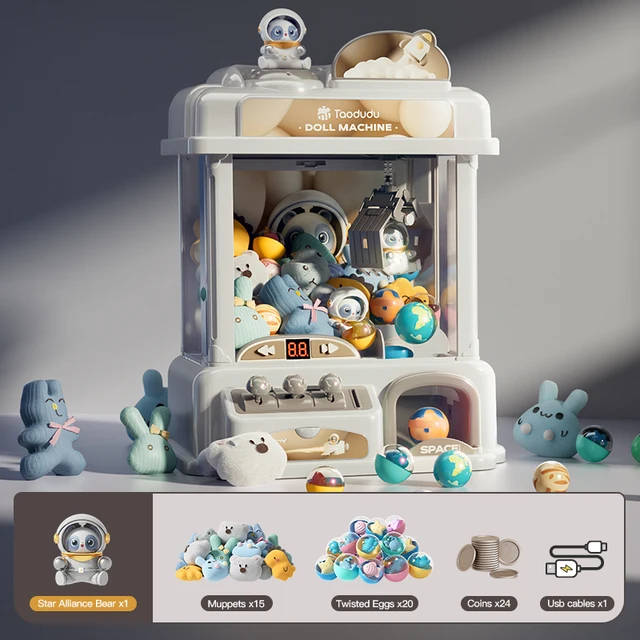 Mini Claw Machine for Kids with Plush Prizes – Arcade Game, Gift