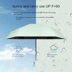 Mini Sun Umbrella Pocket Rain Umbrella - Vinyl Folding UV Protection – Travel, Outdoor