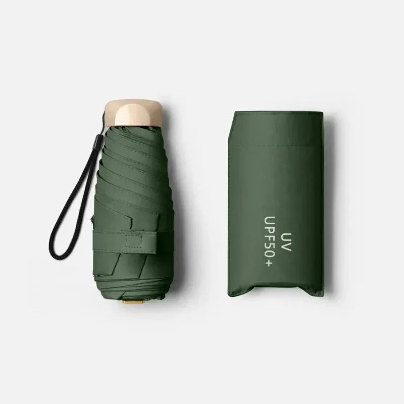 Mini Sun Umbrella Pocket Rain Umbrella - Vinyl Folding UV Protection – Travel, Outdoor