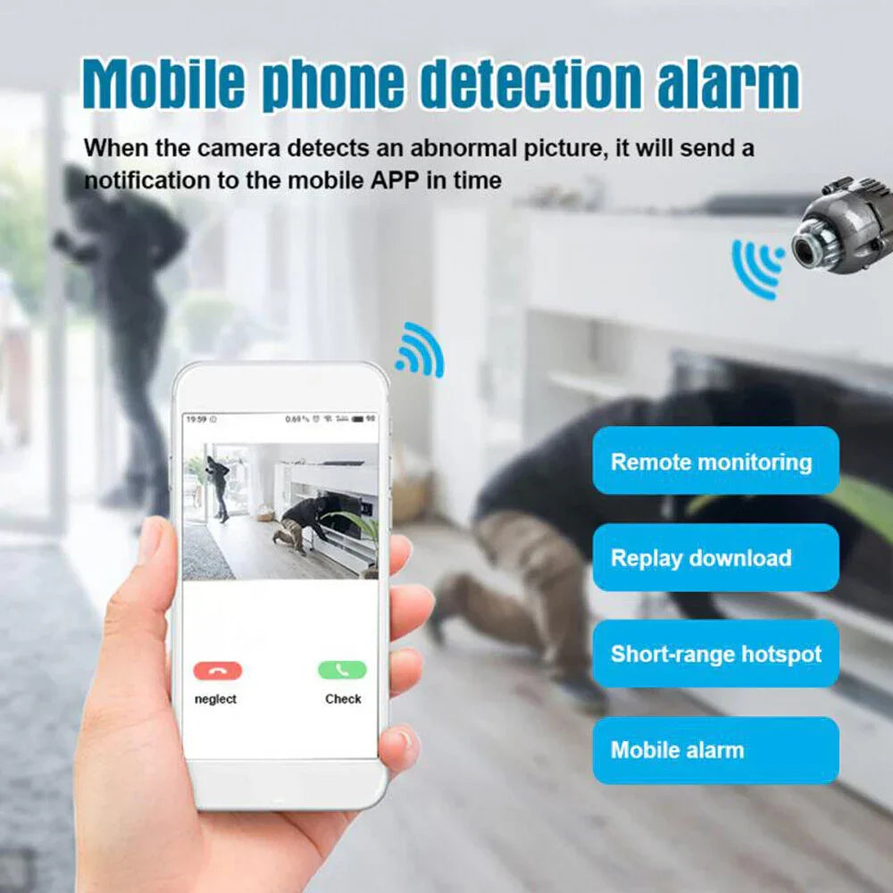 Mini WiFi Camera 1080P Night Vision – Home Security, Remote Viewing