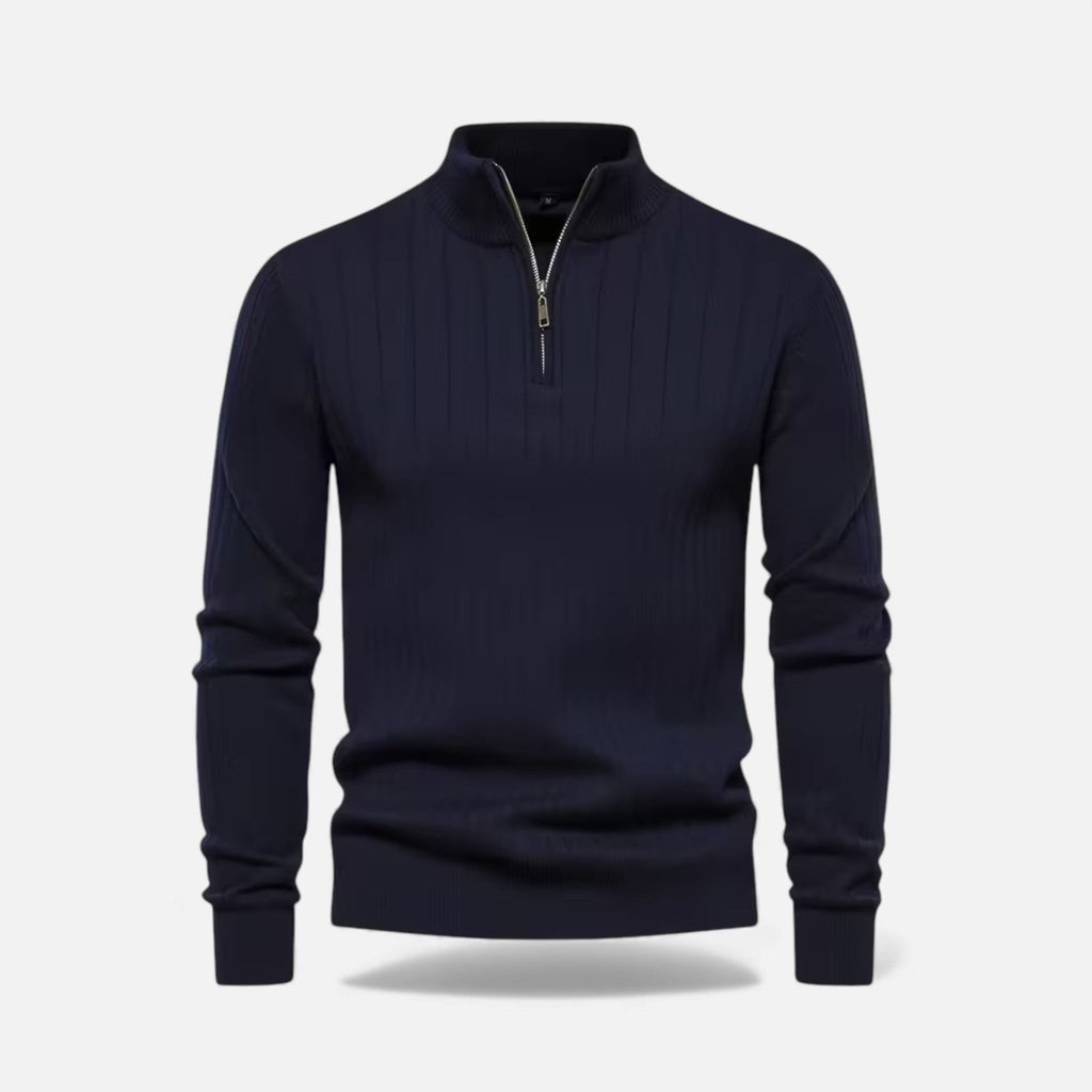 Minimalist Men's Knit Zip Sweater – Casual Wear, Everyday Comfort