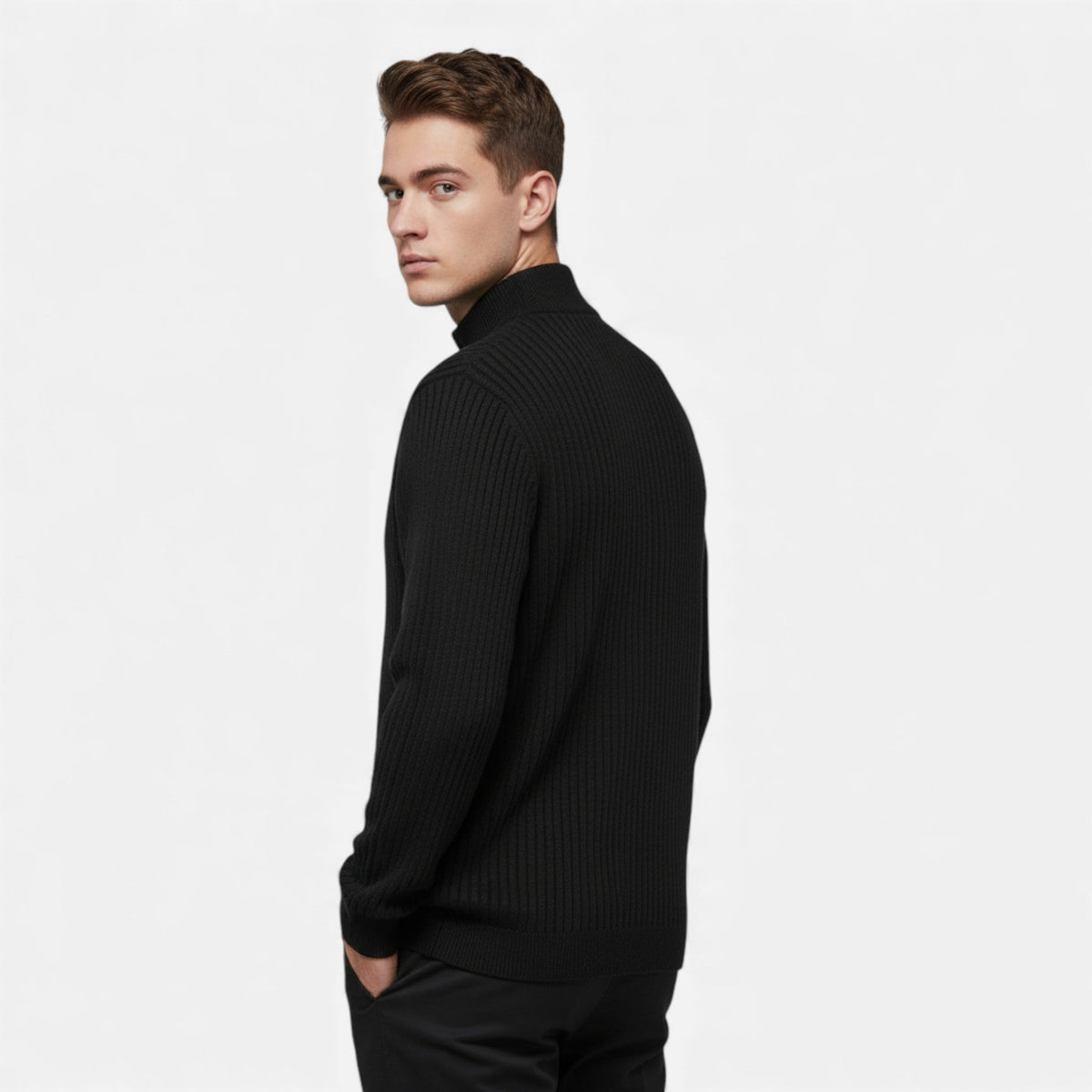 Minimalist Men's Knit Zip Sweater – Casual Wear, Everyday Comfort