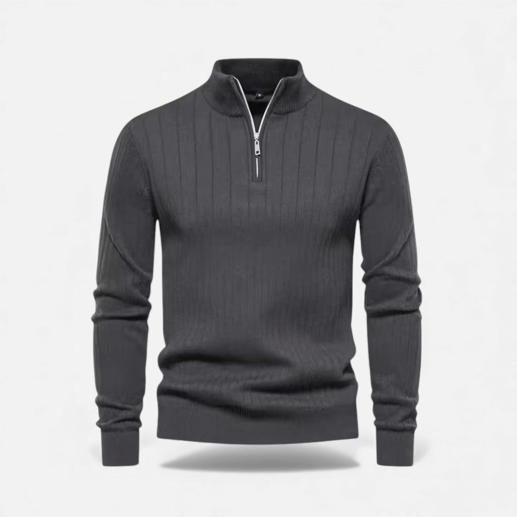 Minimalist Men's Knit Zip Sweater – Casual Wear, Everyday Comfort