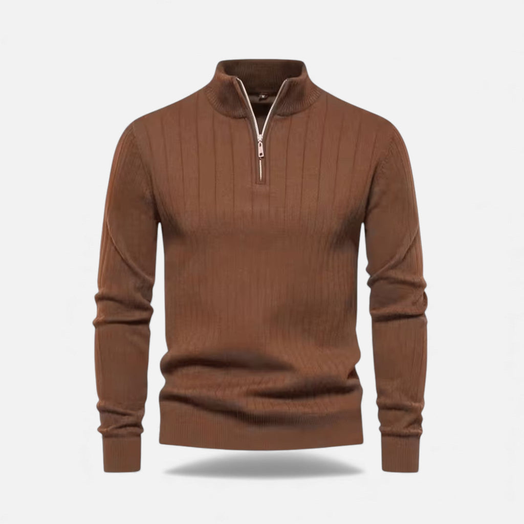 Minimalist Men's Knit Zip Sweater – Casual Wear, Everyday Comfort