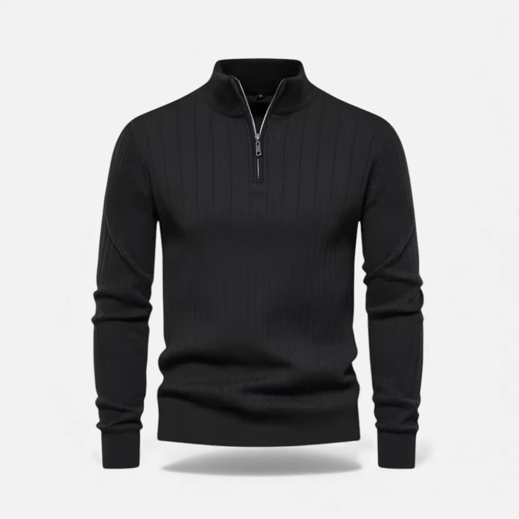 Minimalist Men's Knit Zip Sweater – Casual Wear, Everyday Comfort