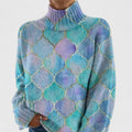 Multicolor Women's Sweater with Glitter Pattern – Casual, Holiday