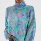Multicolor Women's Sweater with Glitter Pattern – Casual, Holiday