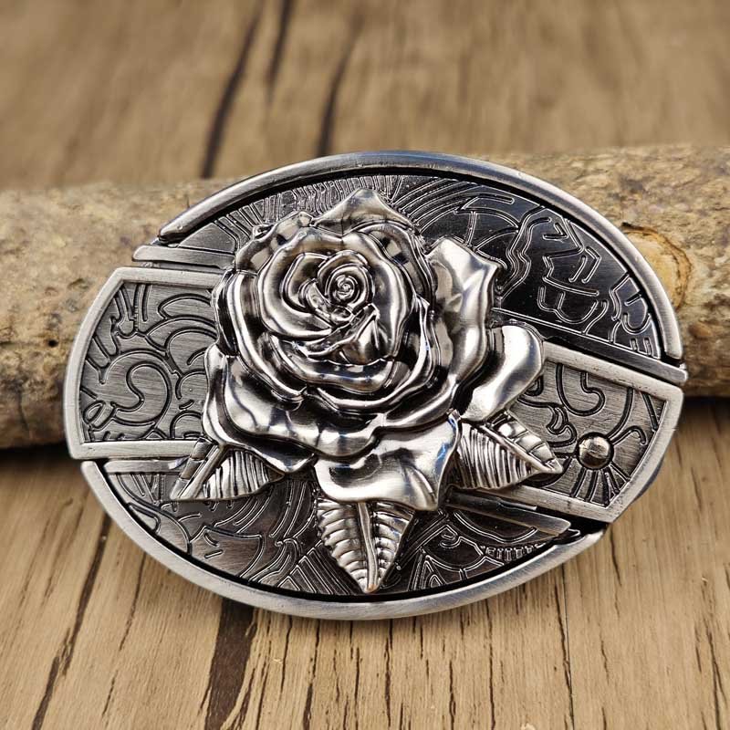 Oval Bull Skull Belt Buckle with Hidden Knife – Fashion Accessory, Unique Gift