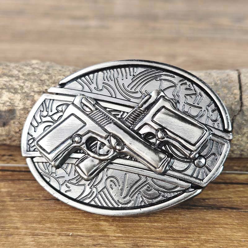 Oval Bull Skull Belt Buckle with Hidden Knife – Fashion Accessory, Unique Gift