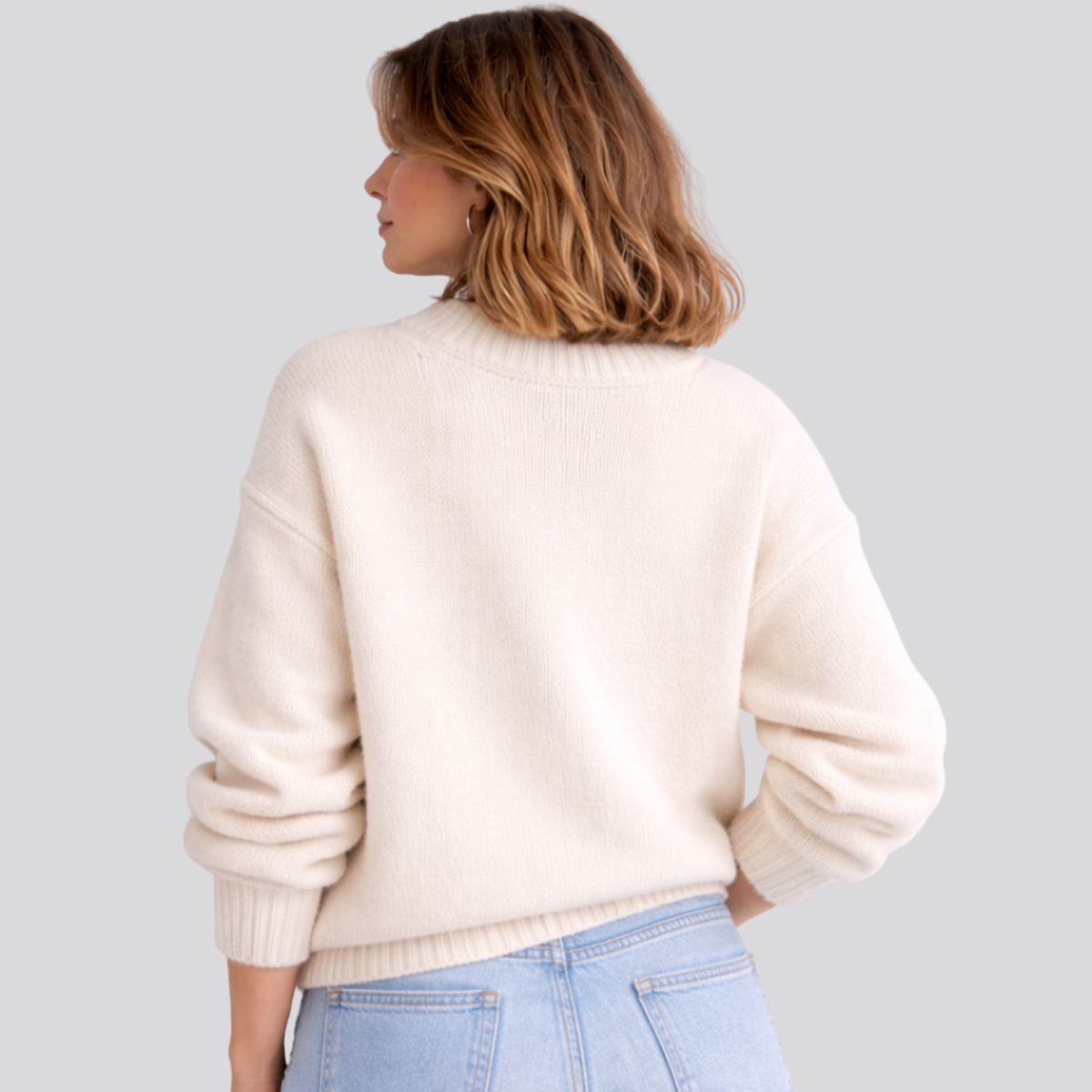 Oversized Women's Merino Wool Sweater – Casual Wear, Cozy Layering