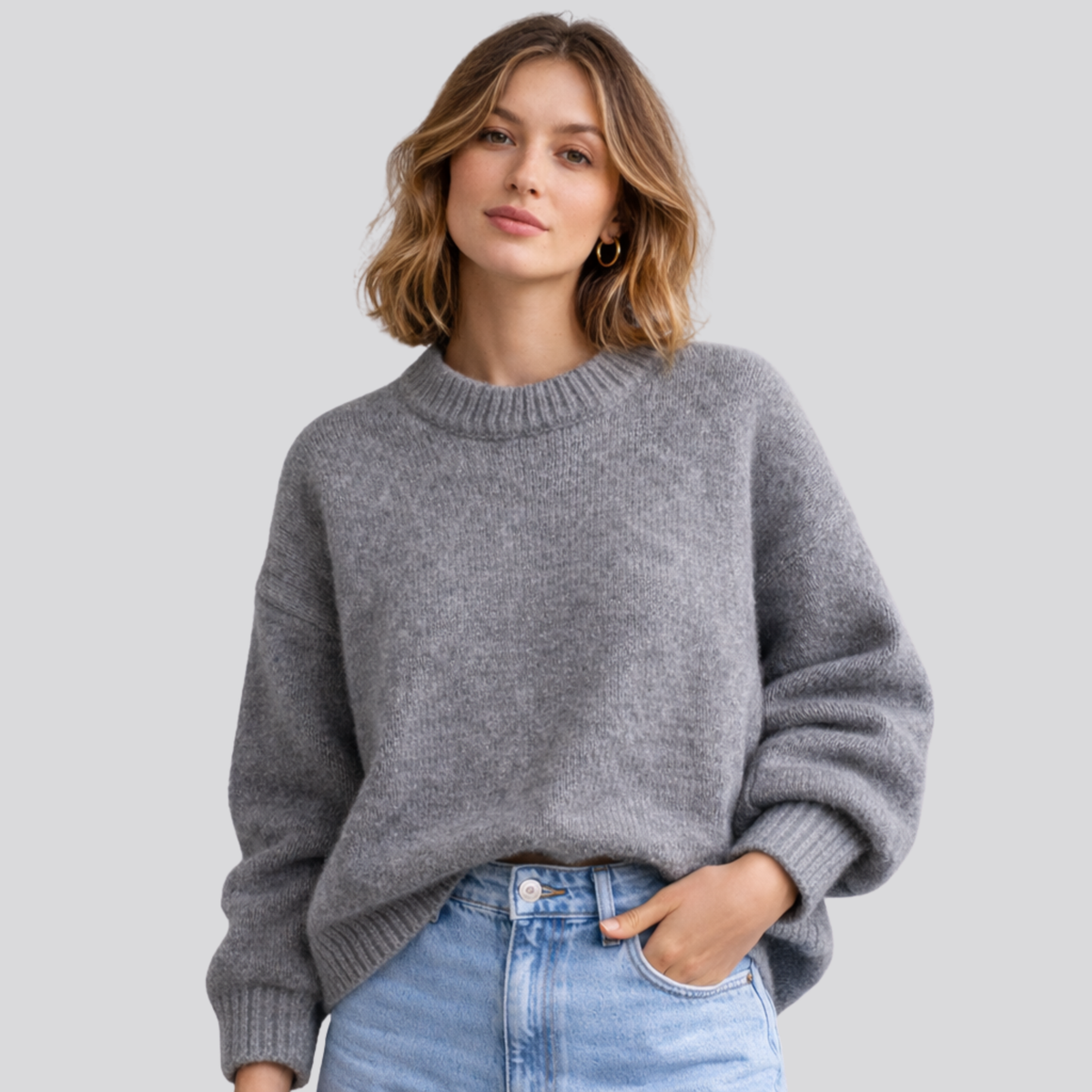 Oversized Women's Merino Wool Sweater – Casual Wear, Cozy Layering