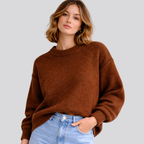 Oversized Women's Merino Wool Sweater – Casual Wear, Cozy Layering