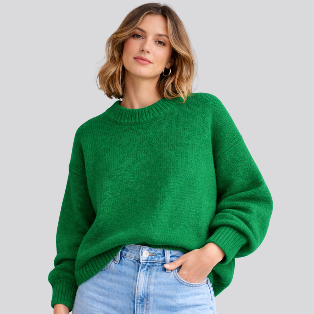 Oversized Women's Merino Wool Sweater – Casual Wear, Cozy Layering