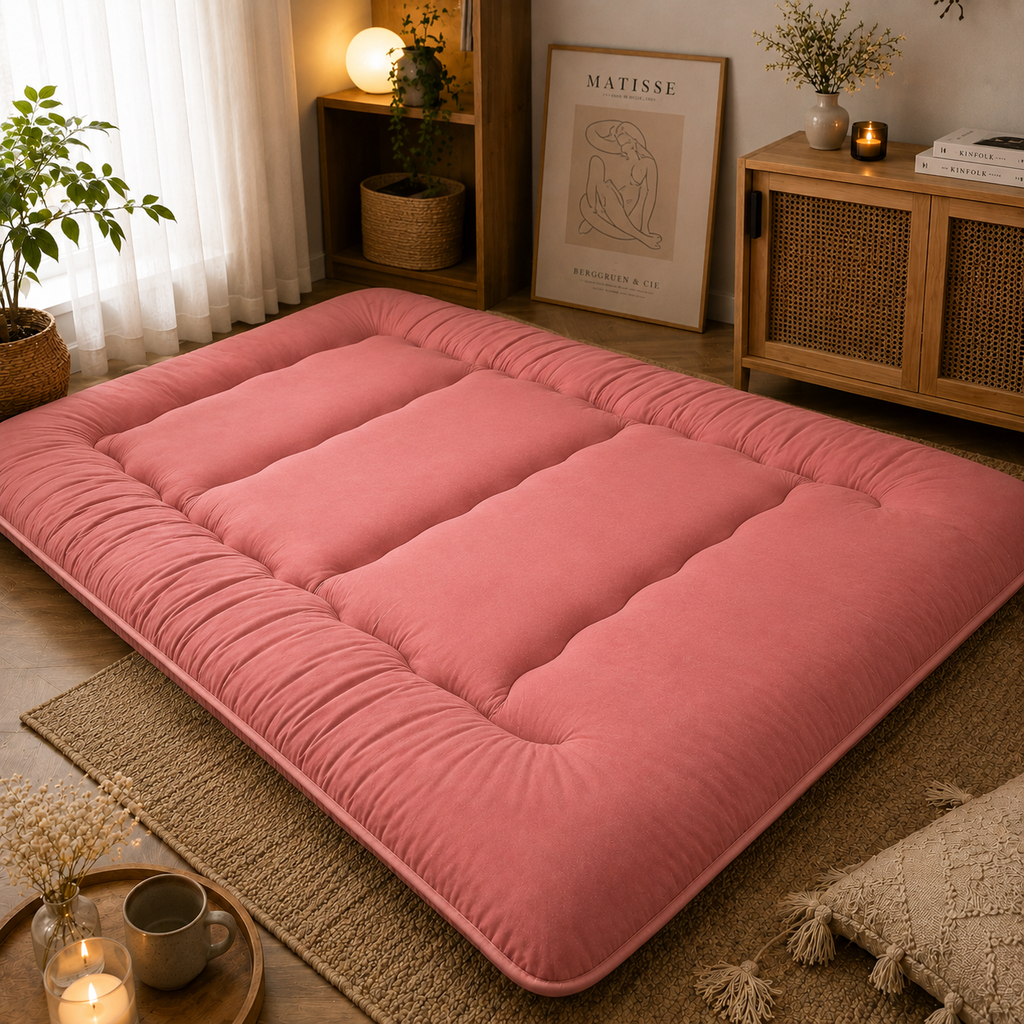 Japanese Floor Bed, 4 Inch Thick Futon Mattress, Foldable – Home, Travel