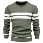 Patchwork Knit Sweater for Men, Long Sleeve – Casual Wear, Everyday Style