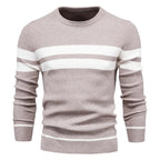 Patchwork Knit Sweater for Men, Long Sleeve – Casual Wear, Everyday Style
