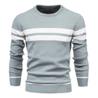 Patchwork Knit Sweater for Men, Long Sleeve – Casual Wear, Everyday Style