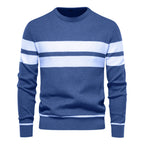 Patchwork Knit Sweater for Men, Long Sleeve – Casual Wear, Everyday Style