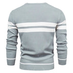 Patchwork Knit Sweater for Men, Long Sleeve – Casual Wear, Everyday Style