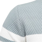 Patchwork Knit Sweater for Men, Long Sleeve – Casual Wear, Everyday Style