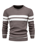 Patchwork Knit Sweater for Men, Long Sleeve – Casual Wear, Everyday Style